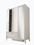 Petra 3 Kapaklı Aynalı Elbise Dolabı Gardrop 120x55x200 