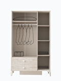 Petra 3 Kapaklı Aynalı Elbise Dolabı Gardrop 120x55x200 