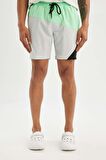 DeFactoFit Regular Fit Baskılı Esnek Dokulu Sporcu Kısa Boy Deniz Şortu B5999AX24HSGR184