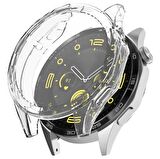 Huawei Watch Gt4 46MM Uyumlu Kasa ve Ekran Koruyucu 360 Tam Koruma Silikon Kılıf