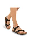 Muya 31104 Z Verona Casual Günlük Siyah Kadın Sandalet