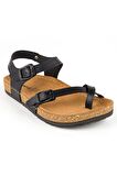 Muya 31104 Z Verona Casual Günlük Siyah Kadın Sandalet
