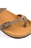 Muya 31104 Z Verona Casual Günlük Vizon Kadın Sandalet