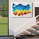 Harita Sepeti Türkiye Haritası Kanvas Tablo Eğitici ve Öretici Dekoratif Tablo Tablo 3110