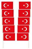 Sopalı Battal Boy Türk Bayrağı 10lu Set
