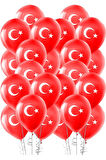 Türk Bayraklı Çift Taraflı Balon 25li Set