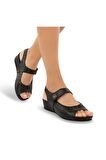 Muya 31130 Z Terra Casual Günlük Siyah Kadın Sandalet