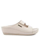 Muya Panna Anatomik Topuk Dikeni Kadın Terlik Full Krem