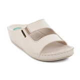 Muya Panna Anatomik Topuk Dikeni Kadın Terlik Full Krem