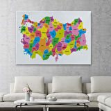 Harita Sepeti Türkiye Haritası Kanvas Tablo Eğitici ve Öretici Dekoratif Tablo Tablo 3113