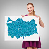 Harita Sepeti Türkiye Haritası Kanvas Tablo Eğitici ve Öretici Dekoratif Tablo Tablo 3115