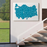 Harita Sepeti Türkiye Haritası Kanvas Tablo Eğitici ve Öretici Dekoratif Tablo Tablo 3115