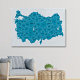 Harita Sepeti Türkiye Haritası Kanvas Tablo Eğitici ve Öretici Dekoratif Tablo Tablo 3115