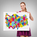 Harita Sepeti Türkiye Haritası Kanvas Tablo Eğitici ve Öretici Dekoratif Tablo Tablo 3117