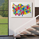 Harita Sepeti Türkiye Haritası Kanvas Tablo Eğitici ve Öretici Dekoratif Tablo Tablo 3117