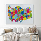 Harita Sepeti Türkiye Haritası Kanvas Tablo Eğitici ve Öretici Dekoratif Tablo Tablo 3117