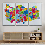 Harita Sepeti Türkiye Haritası Kanvas Tablo Eğitici ve Öretici Dekoratif Tablo Tablo 3117