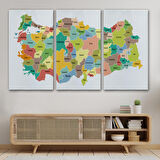 Harita Sepeti Türkiye Haritası Kanvas Tablo Eğitici ve Öretici Dekoratif Tablo Tablo 3118