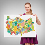 Harita Sepeti Türkiye Haritası Kanvas Tablo Eğitici ve Öretici Dekoratif Tablo Tablo 3118