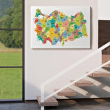 Harita Sepeti Türkiye Haritası Kanvas Tablo Eğitici ve Öretici Dekoratif Tablo Tablo 3118