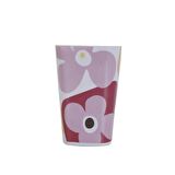 DİŞ FIRÇALIK VE MACUN KABİ KIRMIZI PAPATYA MELAMİN 7X7X11CM 300ML
