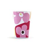 DİŞ FIRÇALIK VE MACUN KABİ KIRMIZI PAPATYA MELAMİN 7X7X11CM 300ML