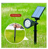 7w Beyaz Işık Güneş Enerjili Solar Çim Bahçe Aydınlatma Armatürü Led Işıklı Çim Aydınlatması