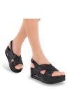 Muya 31213 Z Assos Platform Siyah Kadın Sandalet