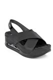 Muya 31213 Z Assos Platform Siyah Kadın Sandalet