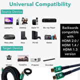 PrimeX PX-H8K01 Fully 1.5m 8K Hdmi Kablo, HDR V2.1 ARC Hdmi Kablo, V2.1 Kablo HDMI