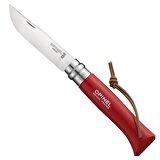 Opinel Inox No 8 Gürgen Saplı Paslanmaz Çelik Çakı (Kırmızı)
