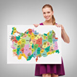 Harita Sepeti Türkiye Haritası Kanvas Tablo Eğitici ve Öretici Dekoratif Tablo Tablo 3124