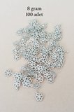 Oya Abiye Bileklik Kolye Pleksi Metalik Plastik Pul Gümüş Renk 8 gram 100 adet - BNC528