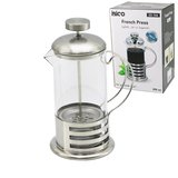 FRENCH PRESS METAL KAFES - METAL KAPAK 800ML CAM BİTKİ SÜZGEÇİ (3126)