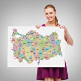 Harita Sepeti Türkiye Haritası Kanvas Tablo Eğitici ve Öretici Dekoratif Tablo Tablo 3128