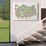 Harita Sepeti Türkiye Haritası Kanvas Tablo Eğitici ve Öretici Dekoratif Tablo Tablo 3128