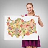 Harita Sepeti Türkiye Haritası Kanvas Tablo Eğitici ve Öretici Dekoratif Tablo Tablo 3129