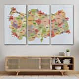 Harita Sepeti Türkiye Haritası Kanvas Tablo Eğitici ve Öretici Dekoratif Tablo Tablo 3129
