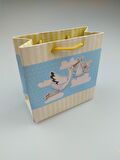 KARTON ÇANTA LEYLEKLİ MAVİ 11CM X 11CM - 1 ADET