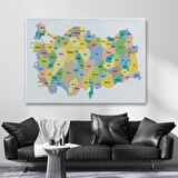 Harita Sepeti Türkiye Haritası Kanvas Tablo Eğitici ve Öretici Dekoratif Tablo Tablo 3130