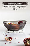 Akrilik Barok Büyük Oval Meyve & Salata Kasesi & Karıştırma Kabı / 3,3 Lt (CAM DEĞİLDİR)