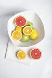 Akrilik Barok Beyaz Büyük Kare Meyve & Salata Kasesi & Karıştırma Kabı / 3,3 Lt  (CAM DEĞİLDİR)