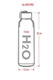 H2o Borosilikat Cam Matara Vakum Kapaklı Su Şişesi Suluk Bambu Kapaklı 1000 Ml