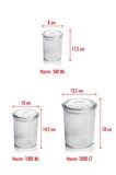 18'li Barok Yuvarlak 3 Boy Kavanoz Seti & Saklama Kabı & Erzak Kabı (6*2000 ML, 6*1000 ML ,6*500 ML)