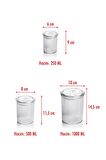 12'li Barok Yuvarlak 3 Boy Kavanoz Seti & Saklama Kabı & Erzak Kabı  (4*1000 ML, 4*500 ML,4*250 ML) 