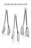3’lü Servis Maşa Seti & Servis Seti & Sunum Servis Seti 22 Cm