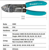 PROSKİT CP-413G Çok İşlevli Kablo Soyucu, Kesici, Terminal Sıkma Pensesi (8,5'');Proskit