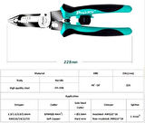 PROSKİT CP-420 Uzun Çok İşlevli Kablo Soyucu, Kesici, Terminal Sıkma Pensesi; 5in1;Proskit