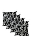 Dekoratif Pofidik Puf Sandalye Minderi Kare 35x35x7 Cm-siyah Tüy(4 Adet)