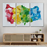 Harita Sepeti Türkiye Haritası Kanvas Tablo Eğitici ve Öretici Dekoratif Tablo Tablo 3133